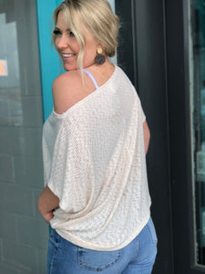 Emily Oatmeal Off Shoulder Top