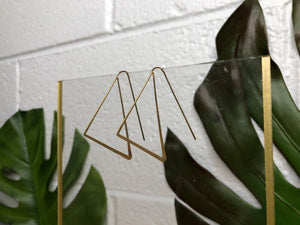 Simple Gold Triangle Drop Earrings