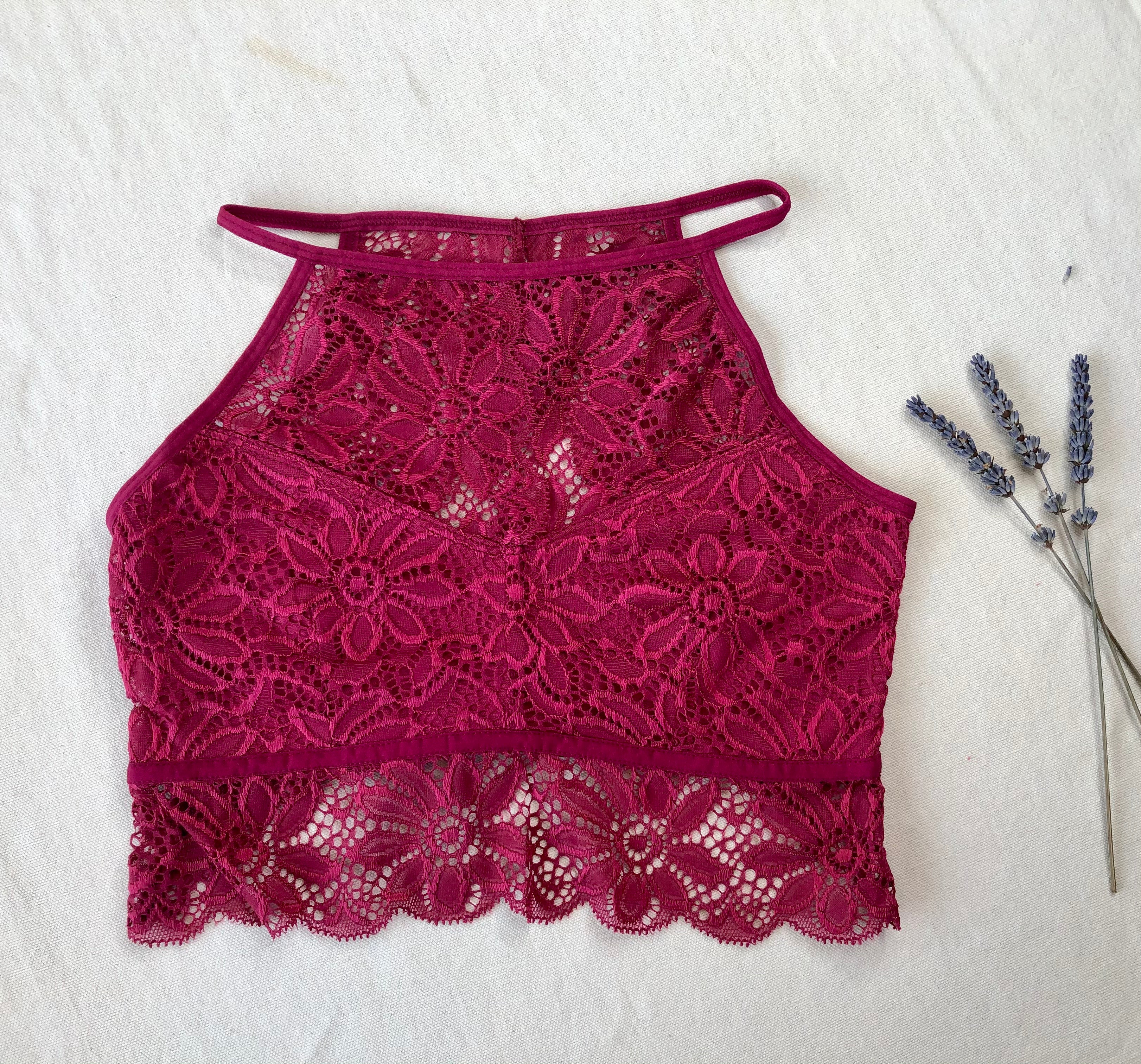 Highneck Red Lace Bralette