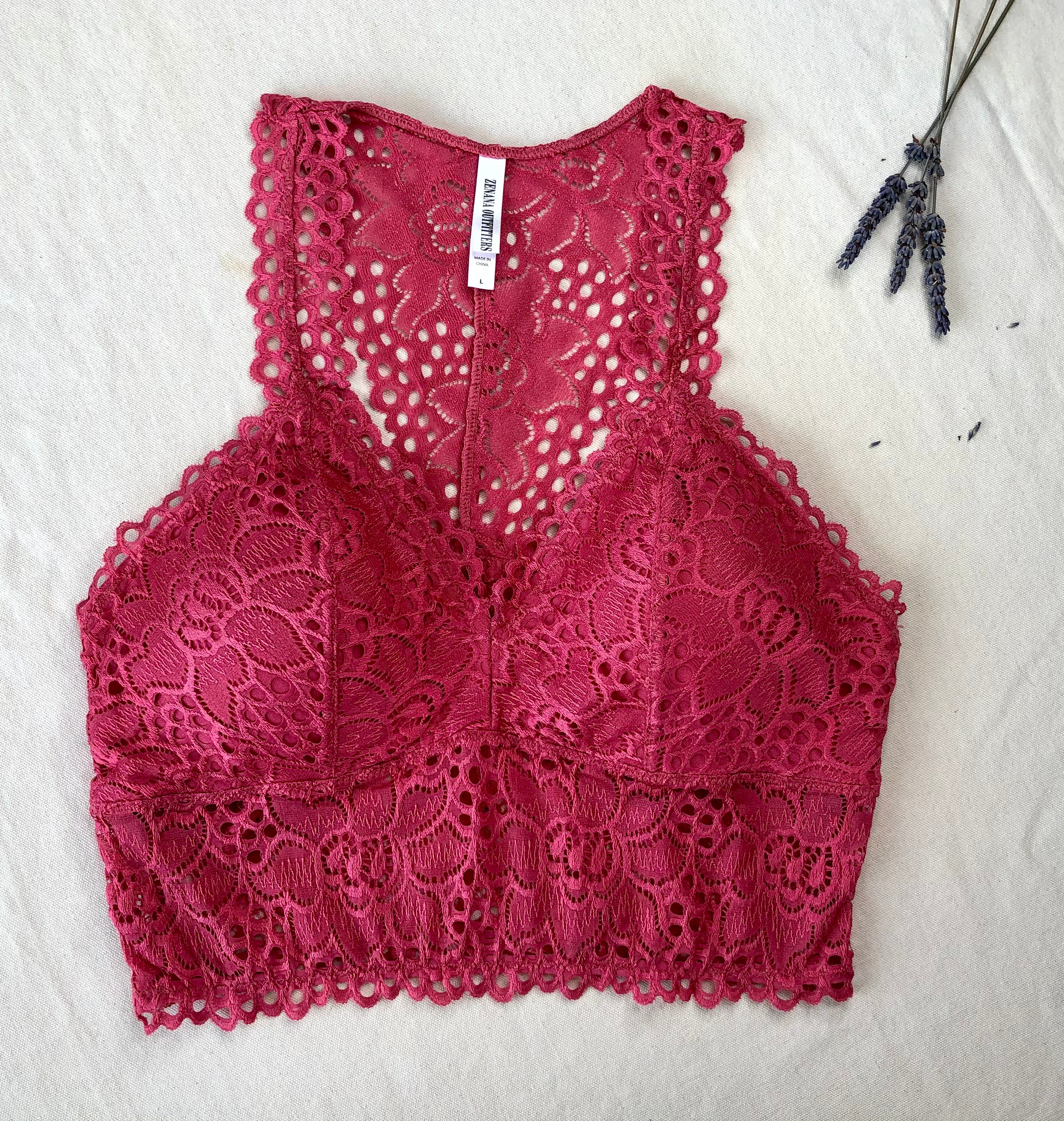 Cranberry Lace Bralette