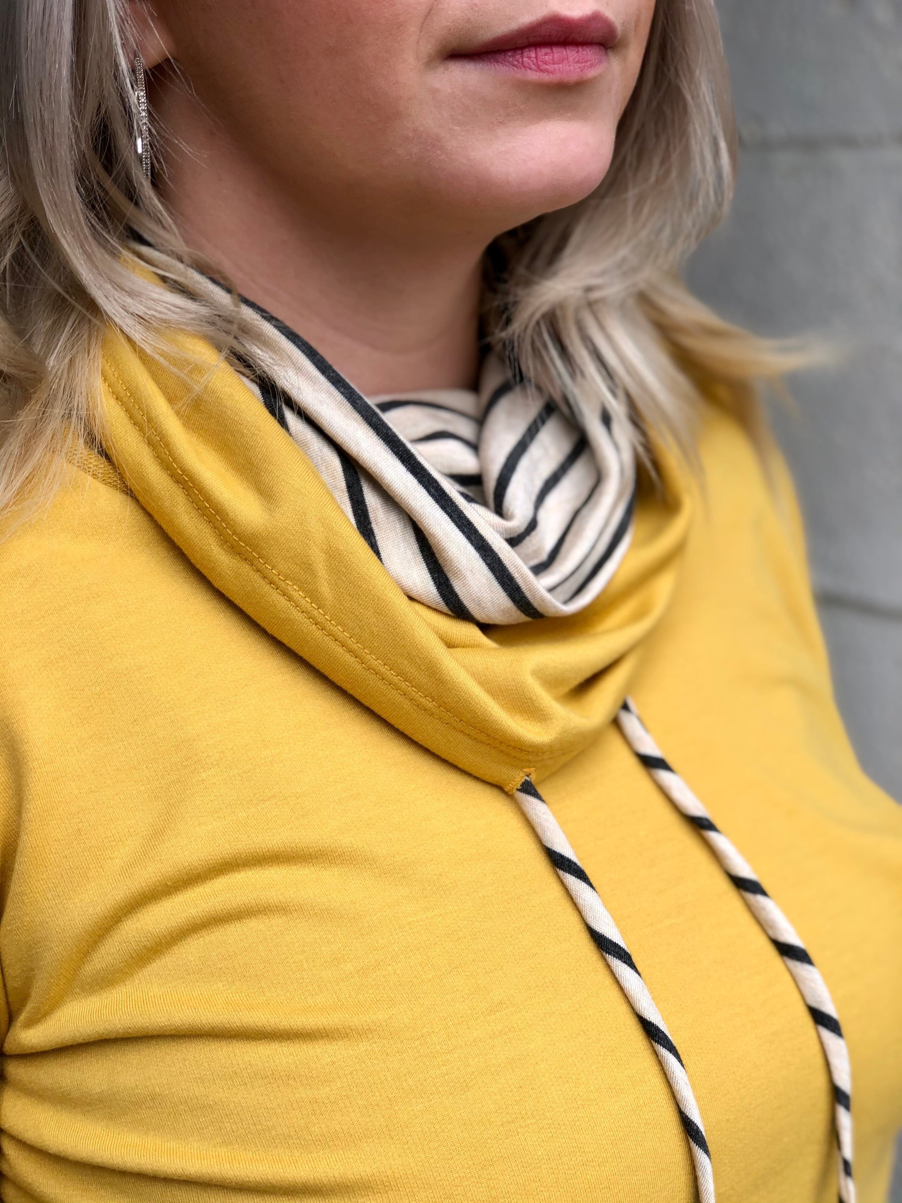 Yellow Sandy Cowl Neck Hoodie