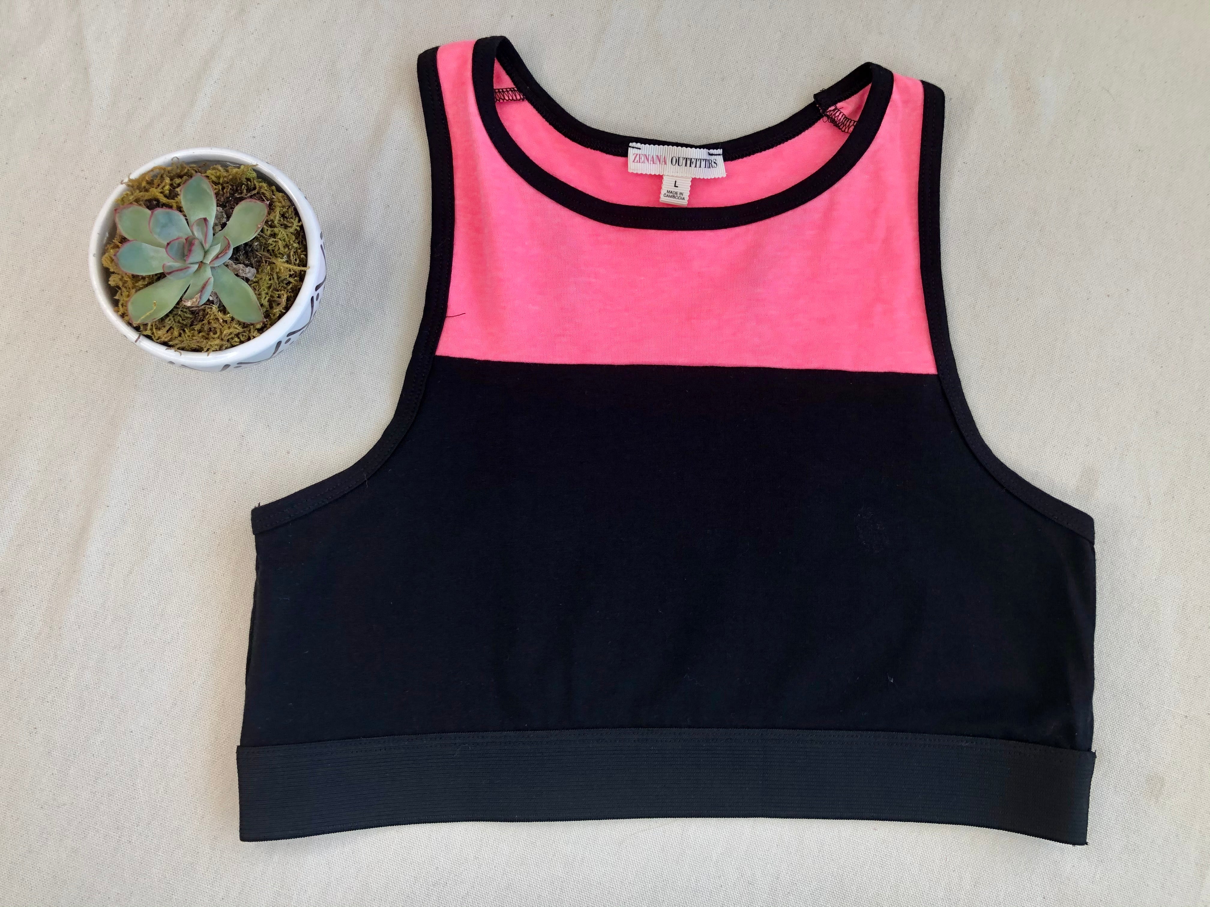 Sally Pink Block Sports Bra