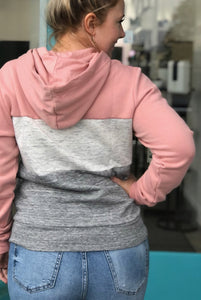 Elisa Pink Color Block Hoodie