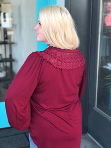 Lace and Scarlet Blouse