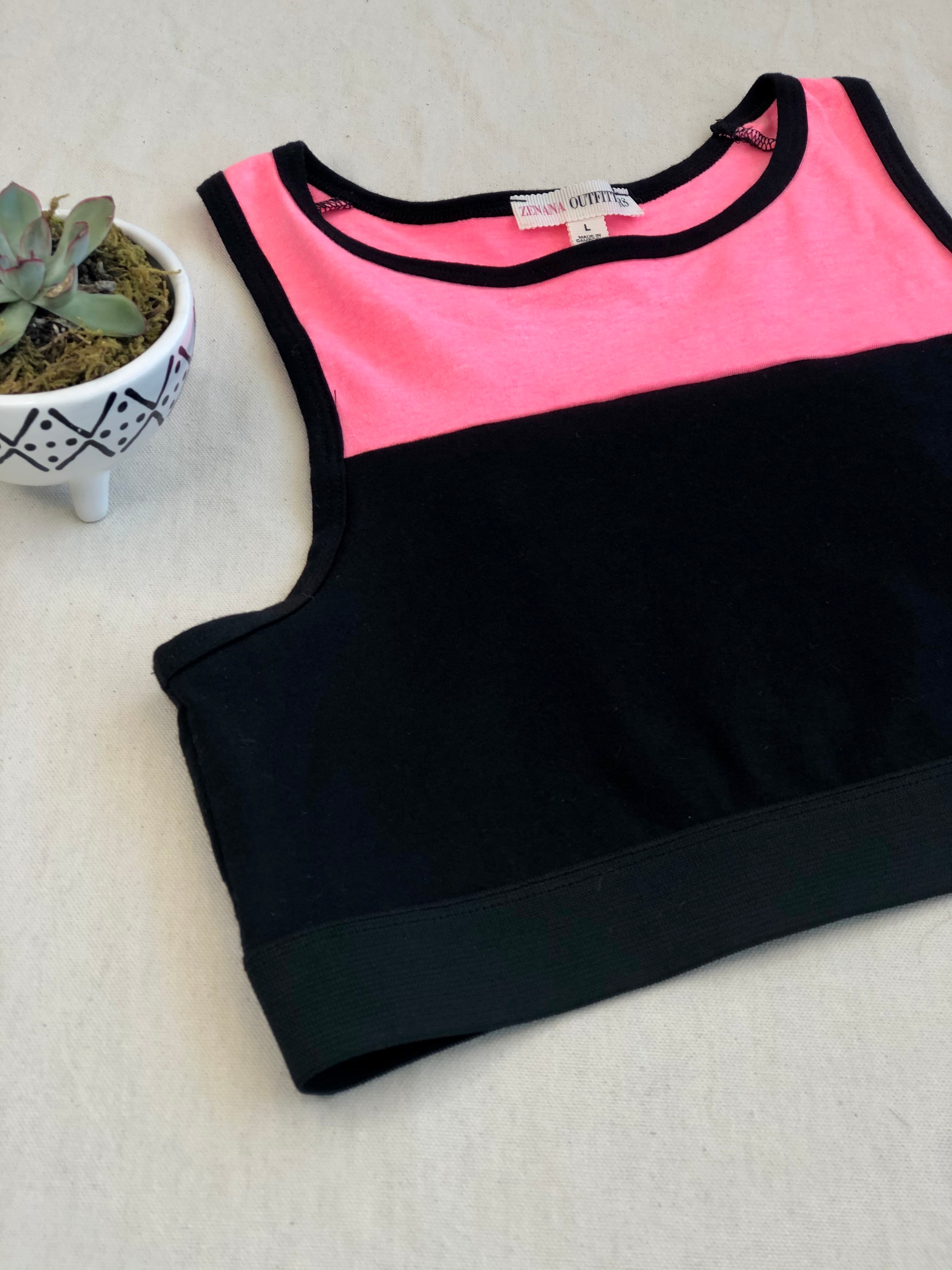 Sally Pink Block Sports Bra