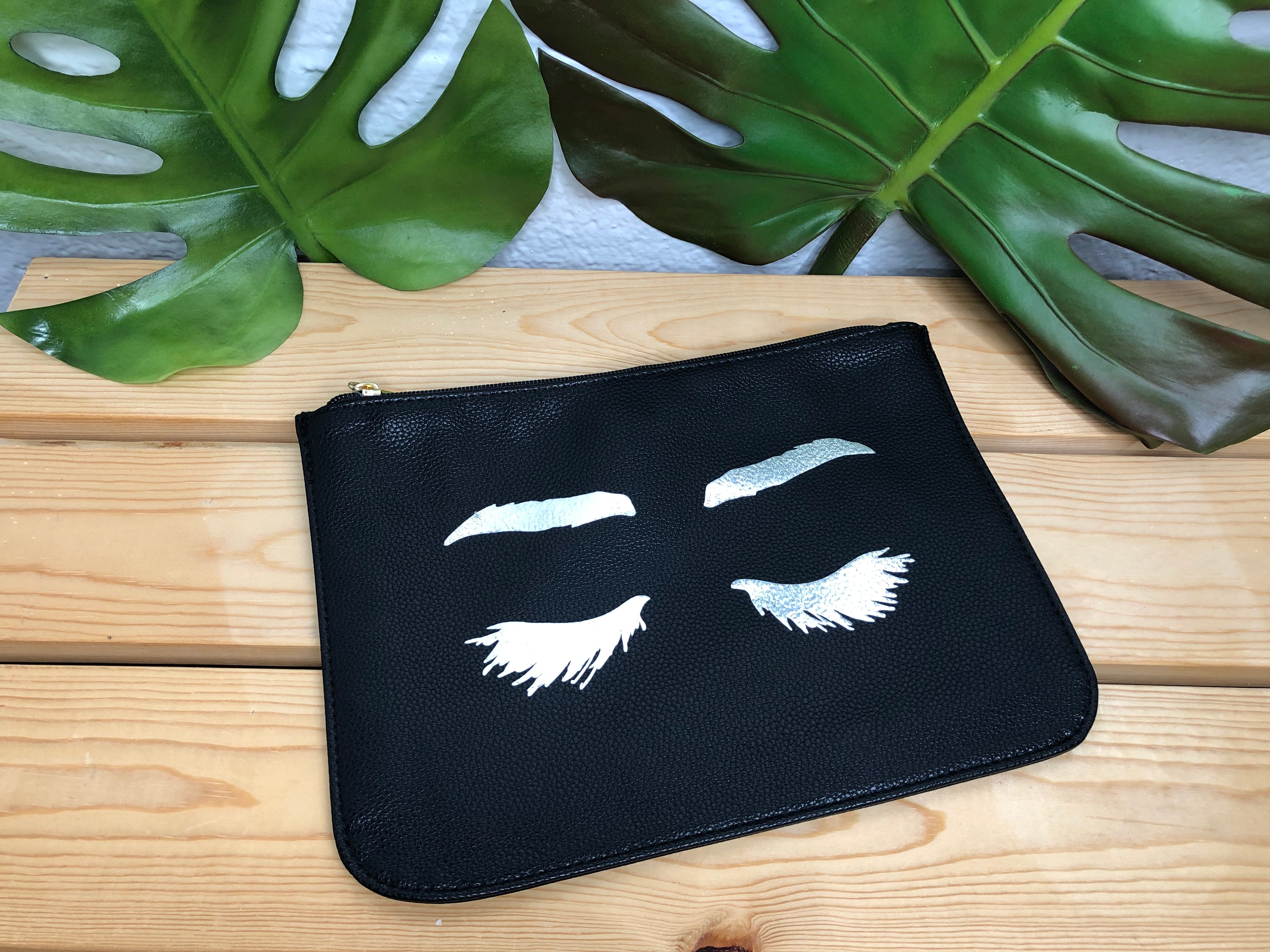 Black Leather Eye Lash Pouch